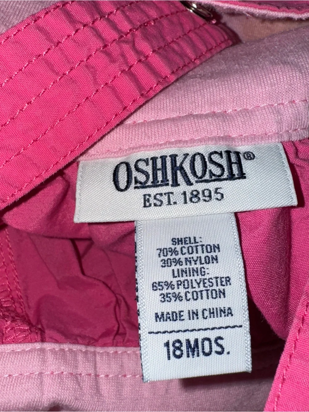 Oshkosh Pink Jumper Dress Baby Girl’s 18 Months Toddler Summer Pinafore Cute